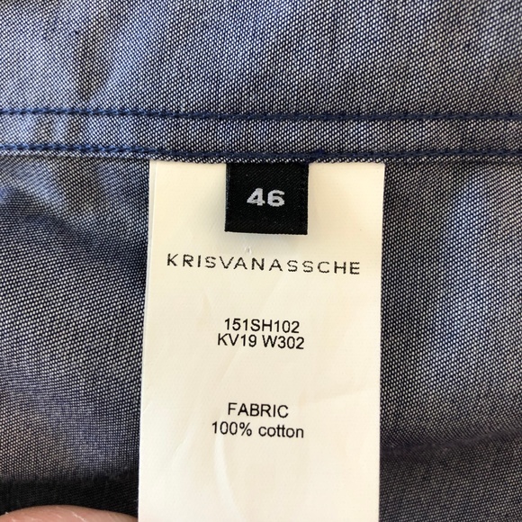 Kris Van Assche Blue Pouch Pocket Shirt 46 - Picture 7 of 8